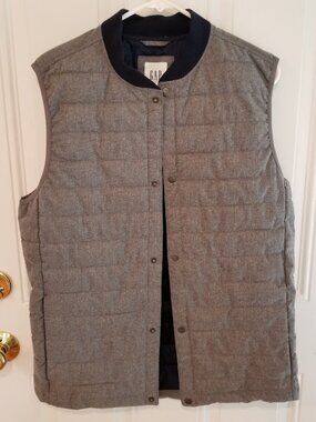 GAP ColdControl Lite herringbone Gray puffer vest Size Men's M Tall